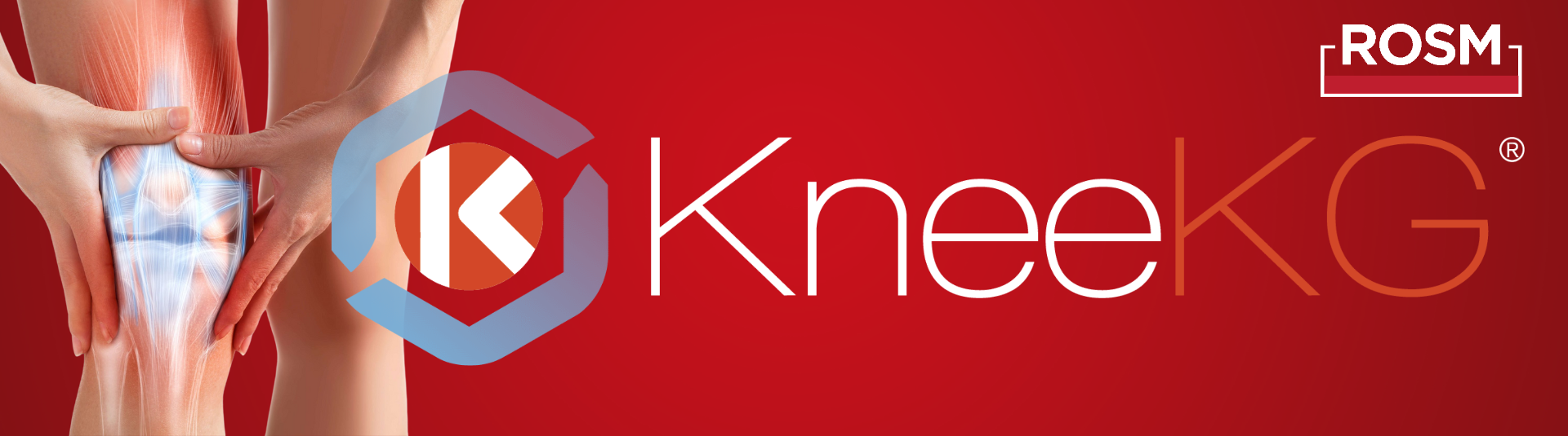 KneeKG sensor harness attached to a patient's knee during a treadmill gait analysis exam