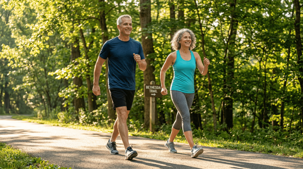 knee-arthritis-treatment-bethesda 2 couple being active outside